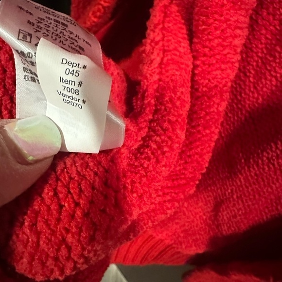 Eddie Bauer Lounge Womens Cardigan Sweater S Red Long Chunky oversized Holiday - Picture 8 of 8